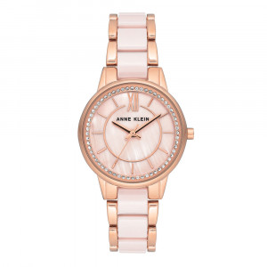 Swarovski Crystal Accented Light Pink Link Bracelet Watch