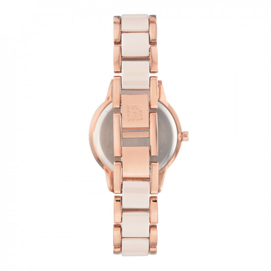Swarovski Crystal Accented Light Pink Link Bracelet Watch