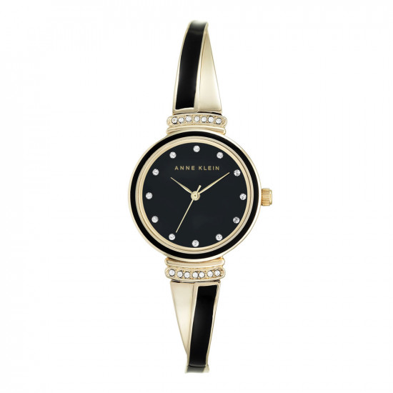 Two-Tone Gold Bangle Watch With Swarovski Crystal Indexes