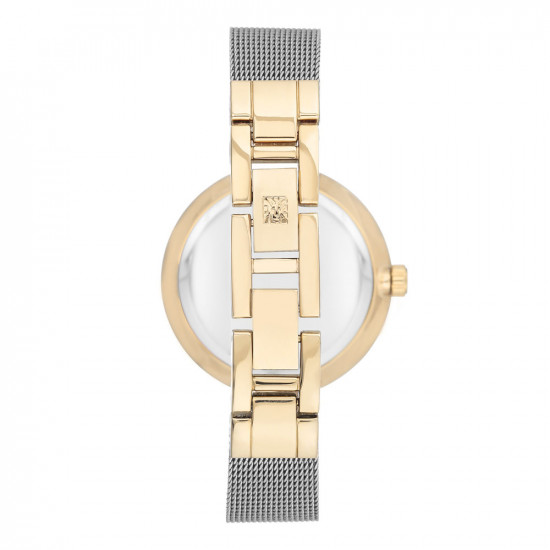 Silvertone Mesh Bracelet Watch With Crystal Remote Sweep