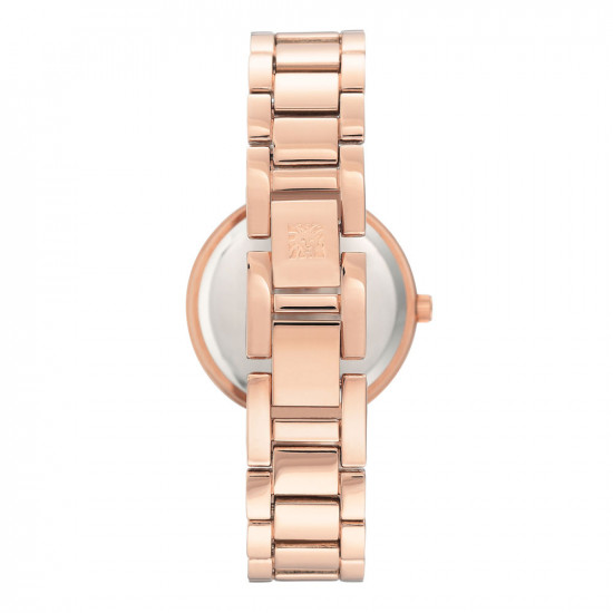Rose Gold Link Bracelet Watch With Swarovski Crystal Bezel