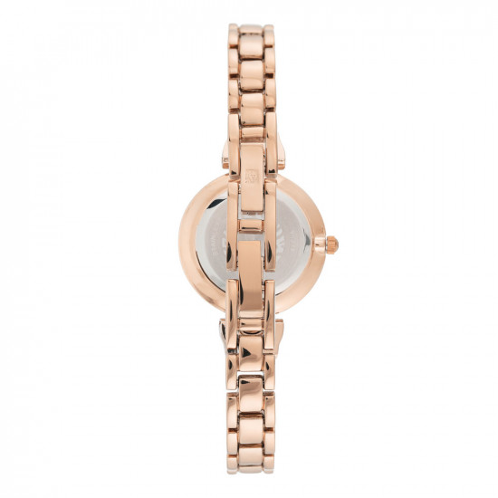 Rose Gold Link Watch With Swarovski Crystal Details