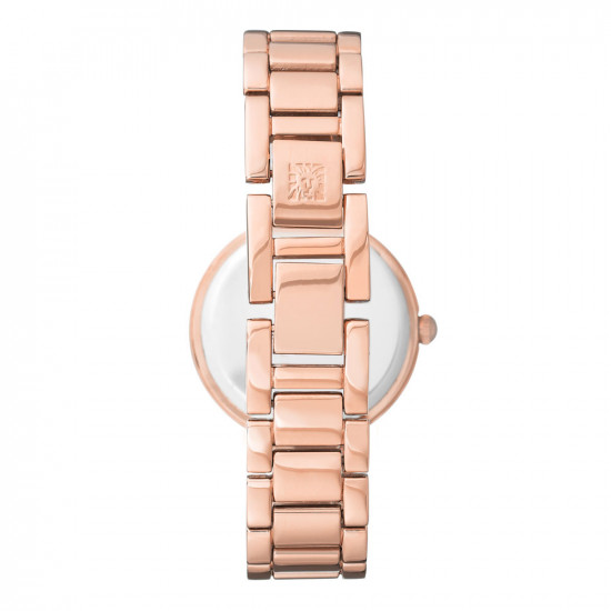 Diamond Accented Rose Gold Link Bracelet Watch