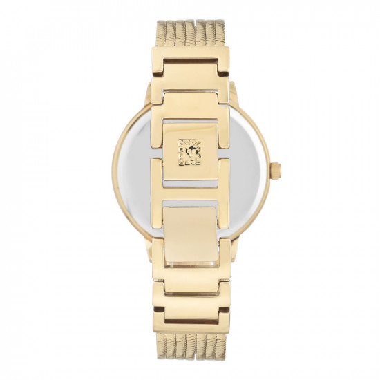 Gold Tone Mesh Bracelet Watch With Mirror Dial