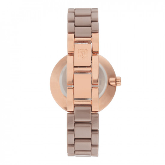 Taupe Ceramic Watch With Mother Of Pearl Dial