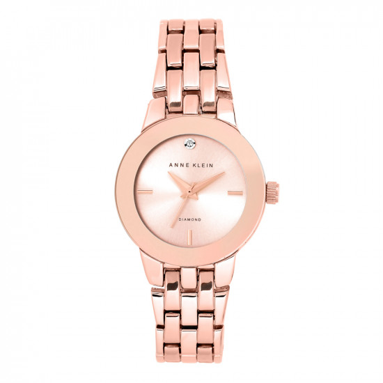 Diamond Accented Rosegold Link Watch