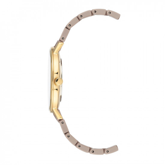 Tan Ceramic Link Bracelet Watch