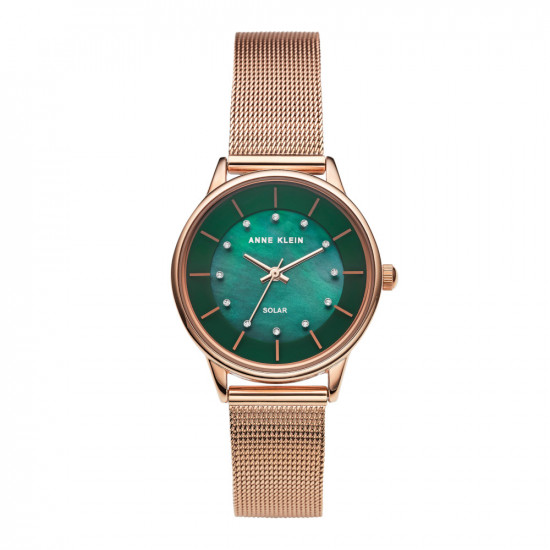 Green Pearl Dial Mesh Bracelet Watch